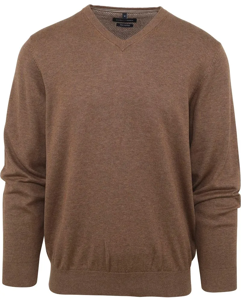 CasaModa Pullover V-Ausschnitt Red Brick Braun