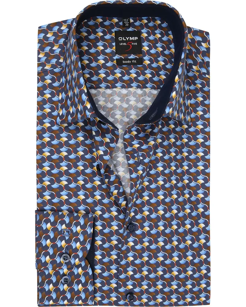 Olymp Lvl 5 Hemd Design Blau Multicolour