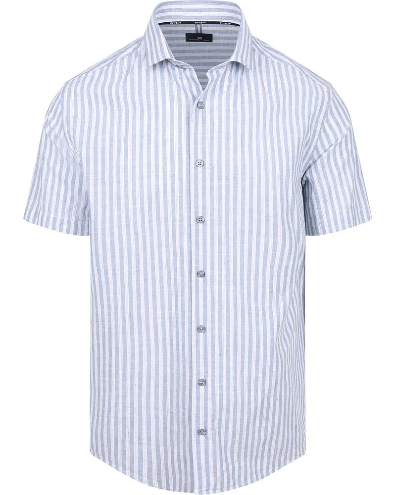 State of Art Kurzarmhemd Stripe Blau Hellblau