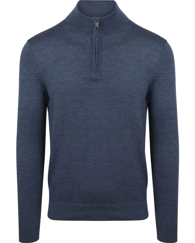 Suitable Merino Half Zip Pullover Denim Blau Dunkelblau