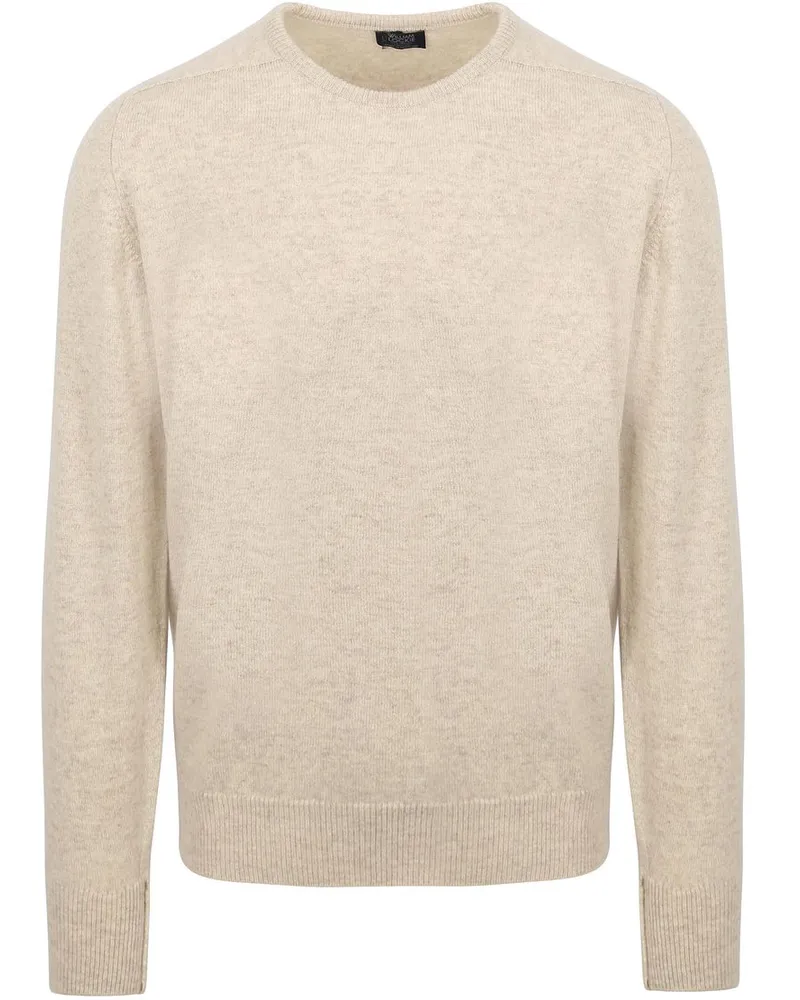 William Lockie O-Auschnitt Pullover Lammwolle Linen Beige Beige