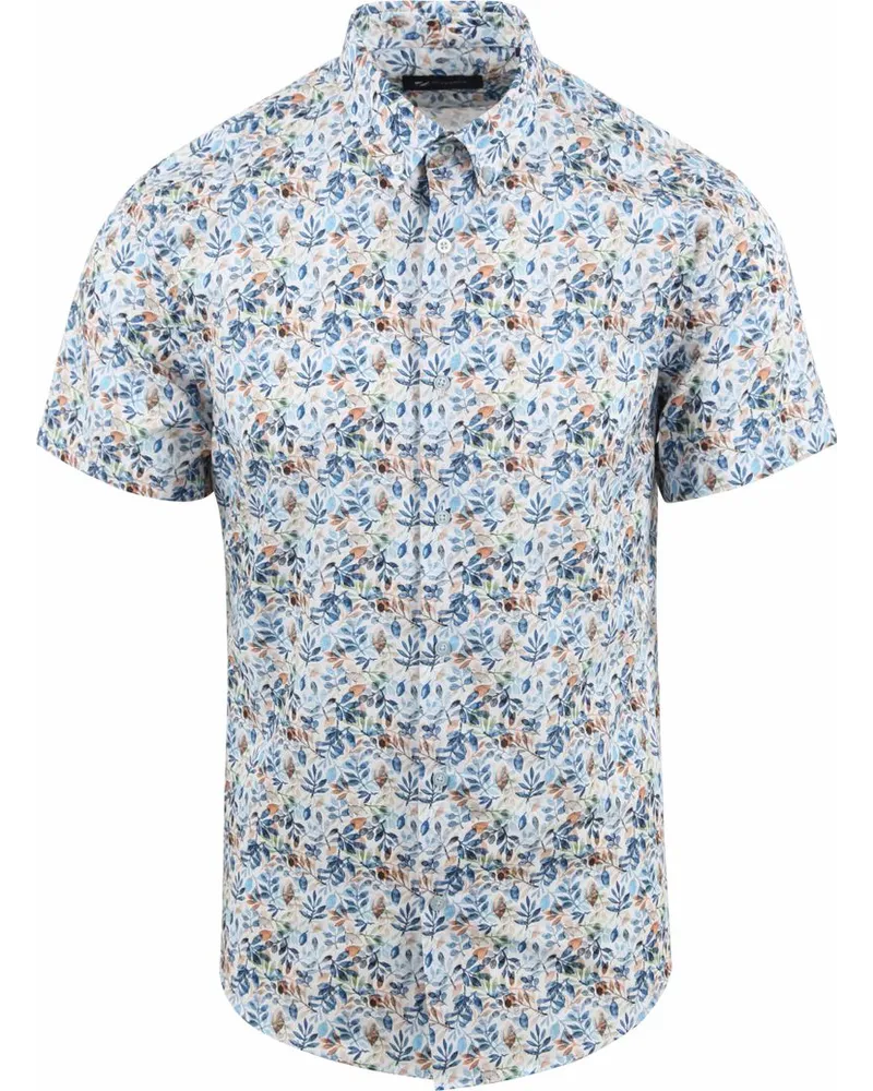 Suitable Short Sleeve Hemd Blumenmuster Blau Multicolour