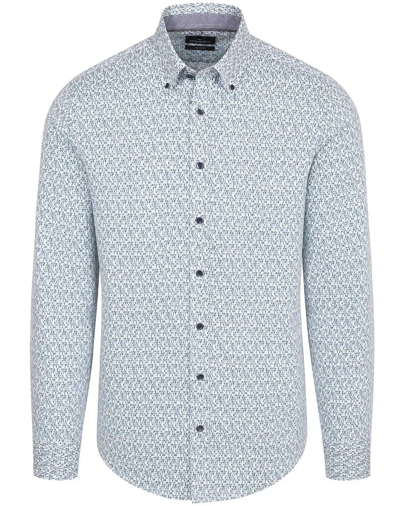 CasaModa Hemd mit Print Blau und Grün Multicolour