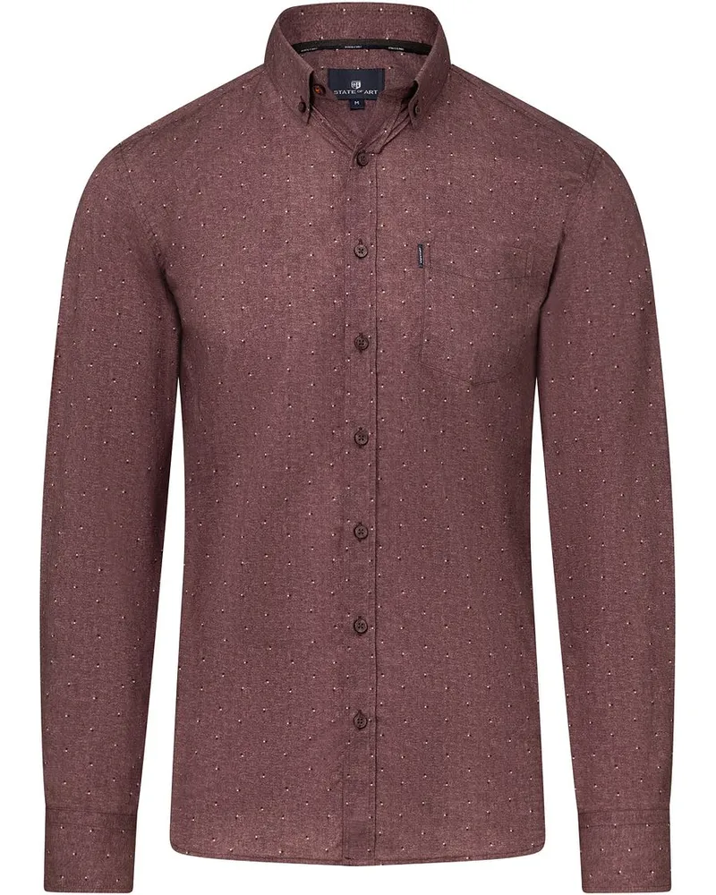 State of Art Hemd Druck Burgundy Rot