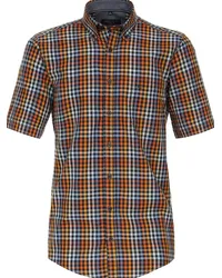 CasaModa Short Sleeve Freizeithemd Kariert Mehrfarbig Orange