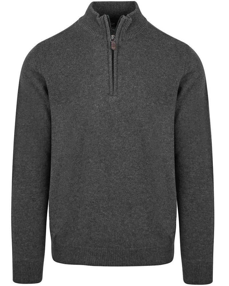 Suitable Half Zip Pullover Lambswool Anthrazit Grau