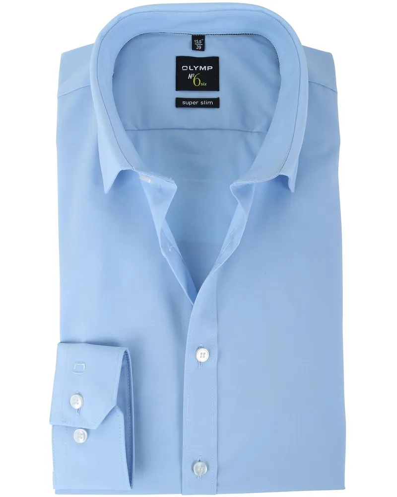 Olymp No'6 six Hemd Skinny Fit Blau Hellblau