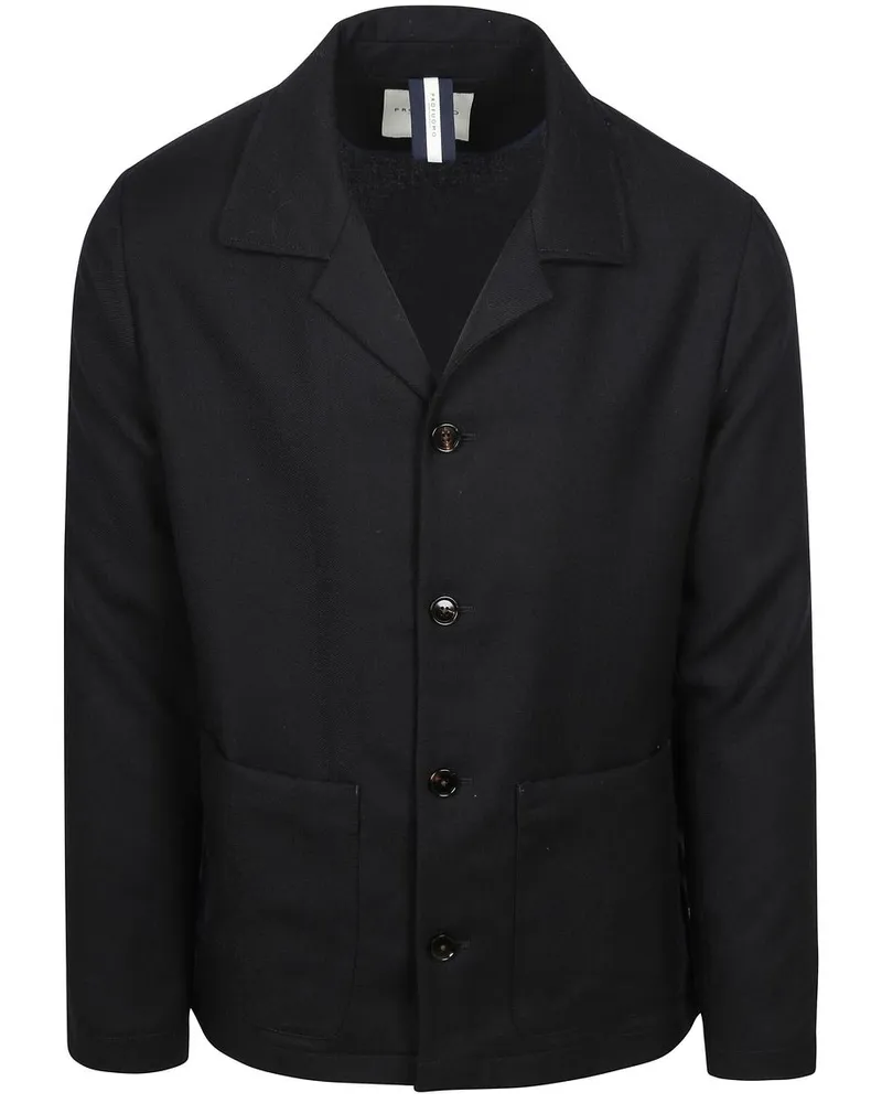 Profuomo Hemdjacke Wolle Marine Dunkelblau