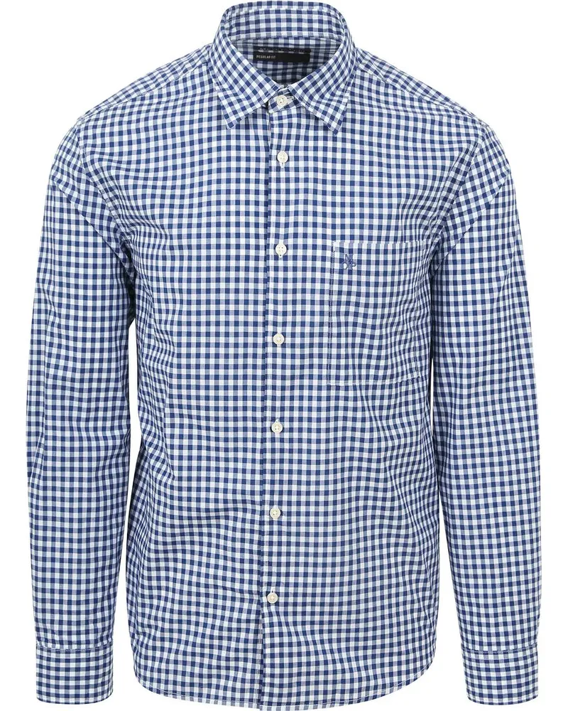 Marc O'Polo Hemd Kariert Blau Blau