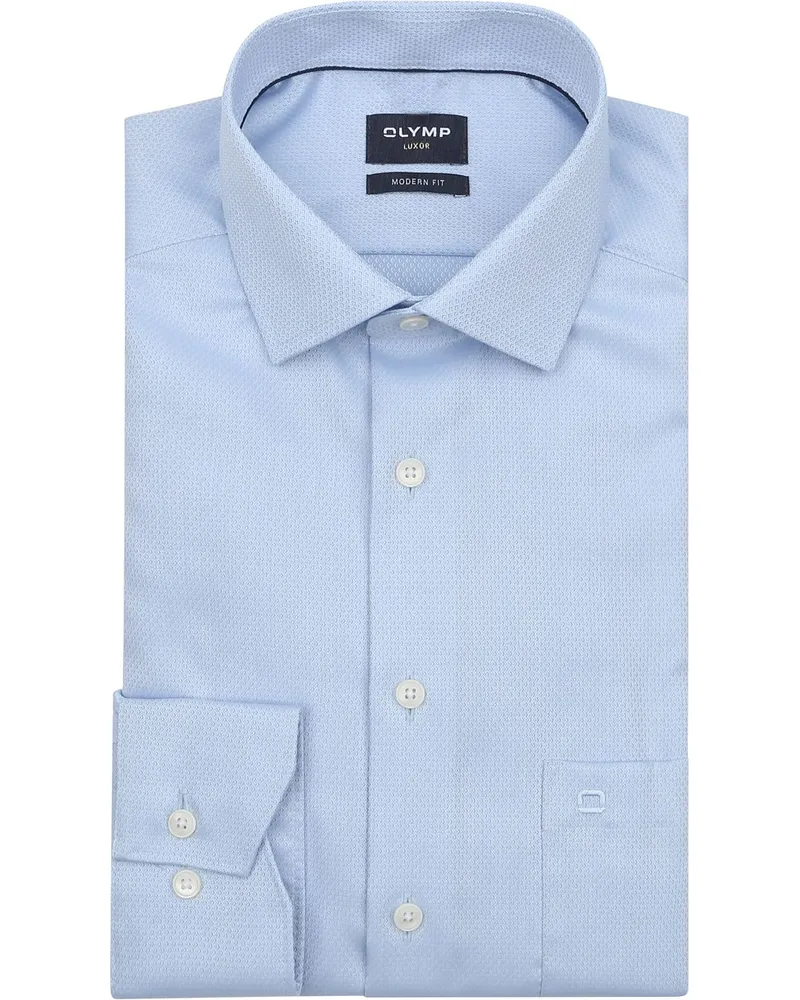 Olymp Luxor Hemd Diamond Structure Hellblau Hellblau