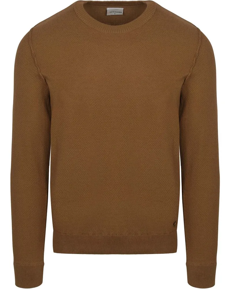 No Excess Pullover Solid Jacquard Khaki Braun