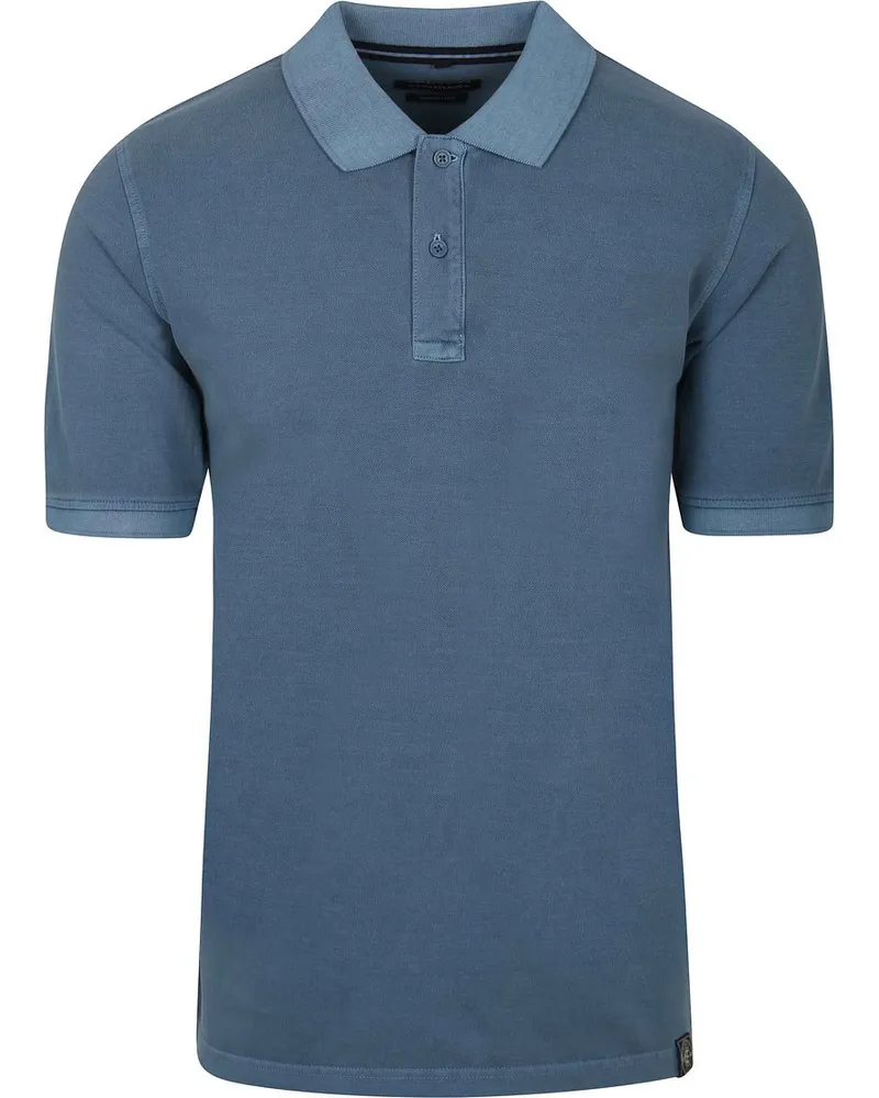 CasaModa Polo Piqué Garment Dye Blau Blau