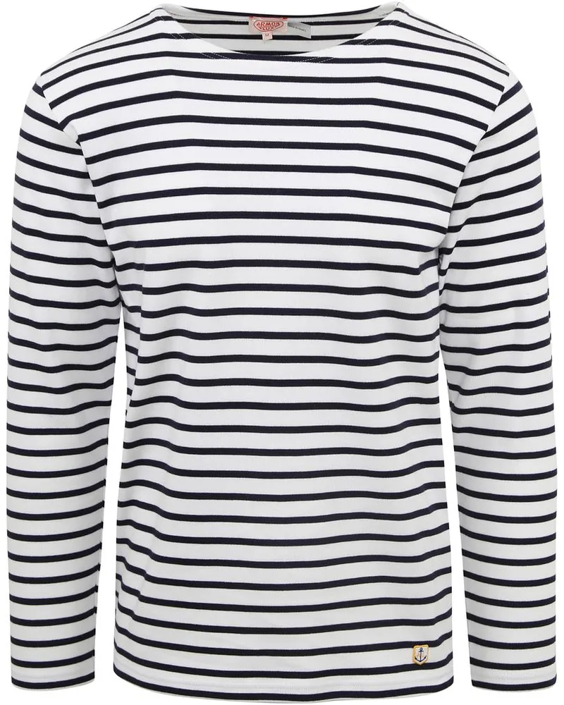 Armor-Lux Pullover Streifen Schwarz Weiß Weiß