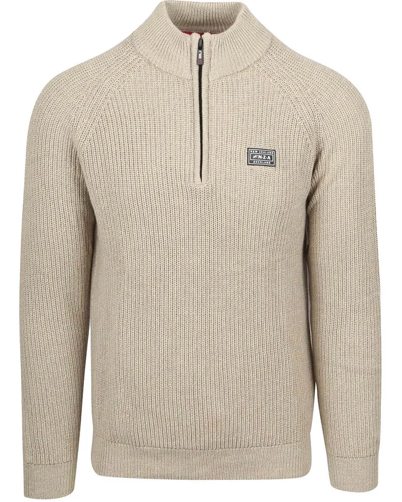 New Zealand Auckland NZA) Half Zip Pullover Drake Ecru Beige