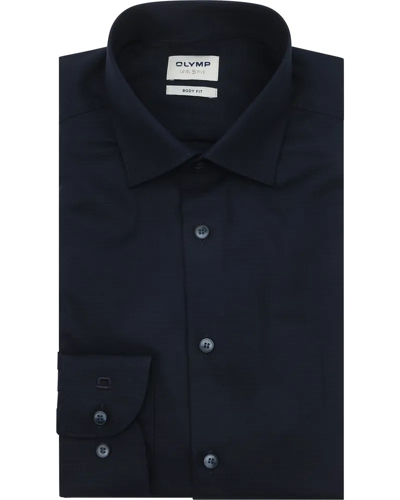 Olymp Hemd Level 5 Navy Extra Long Sleeves Dunkelblau
