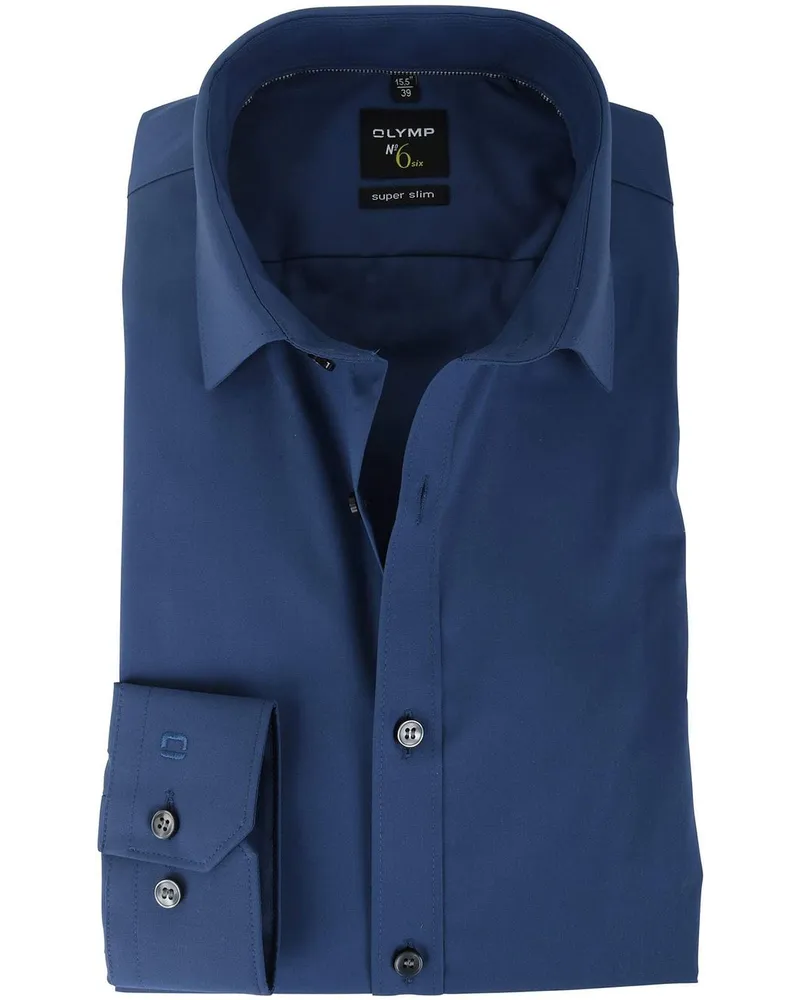 Olymp No'6 six Hemd Super Slim Fit Dunkelblau Blau