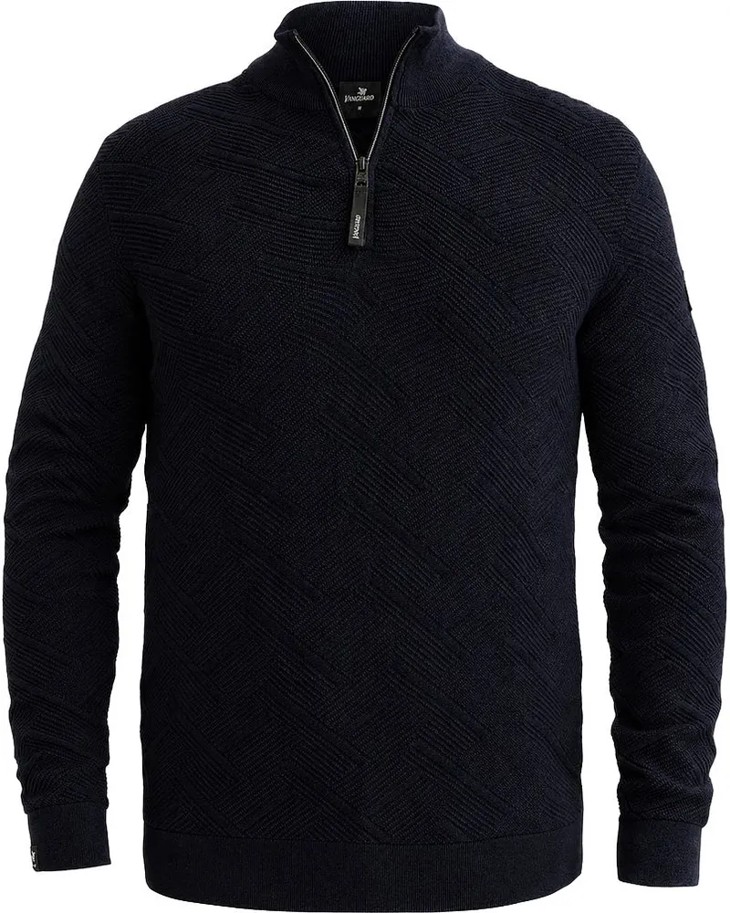 Vanguard Pullover Half Zip Mouline Sky Captain Dunkelblau