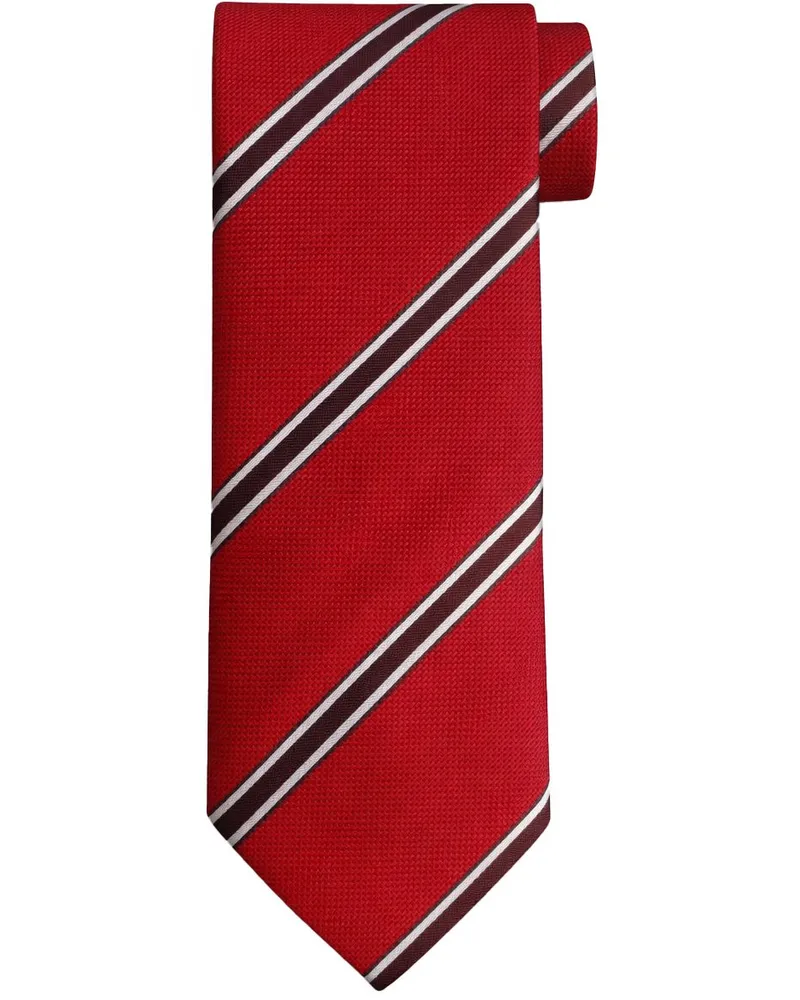 Suitable Krawatte Seide Triple Stripe Rot Braun