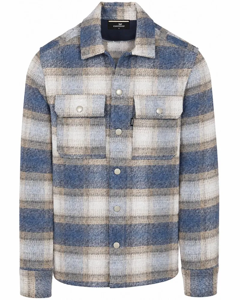 Vanguard Overshirt Brushed Karo Blau Beige