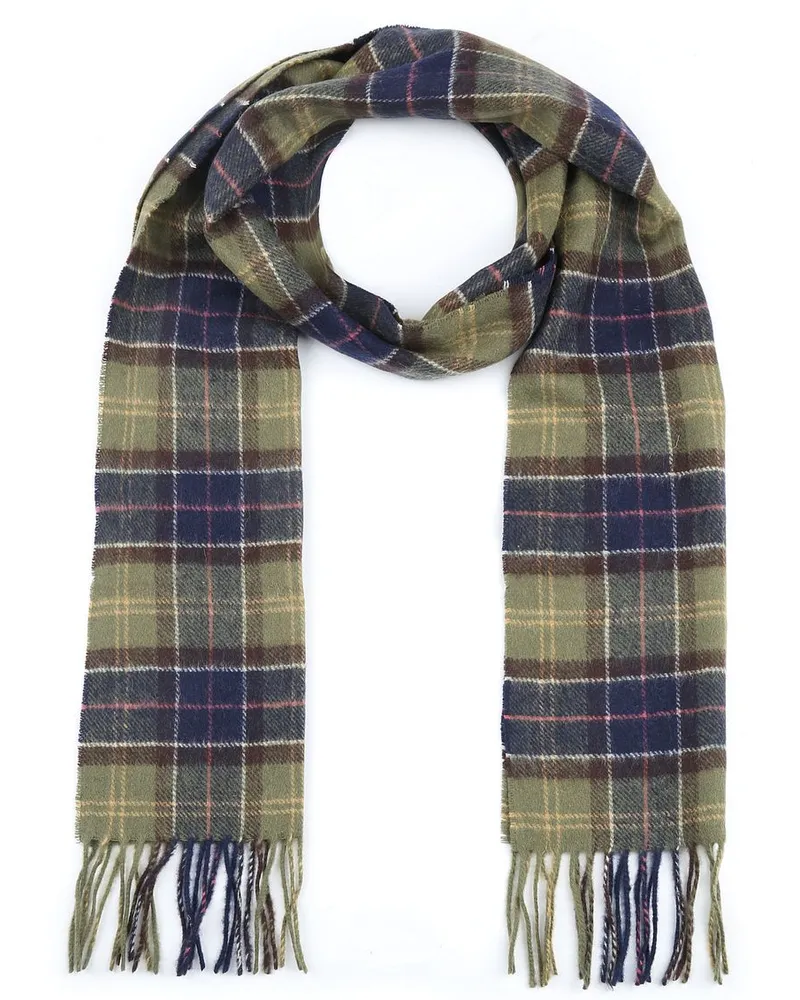 Barbour Schal Tartan Lammwolle Klassisch Dunkelgrün Multicolour