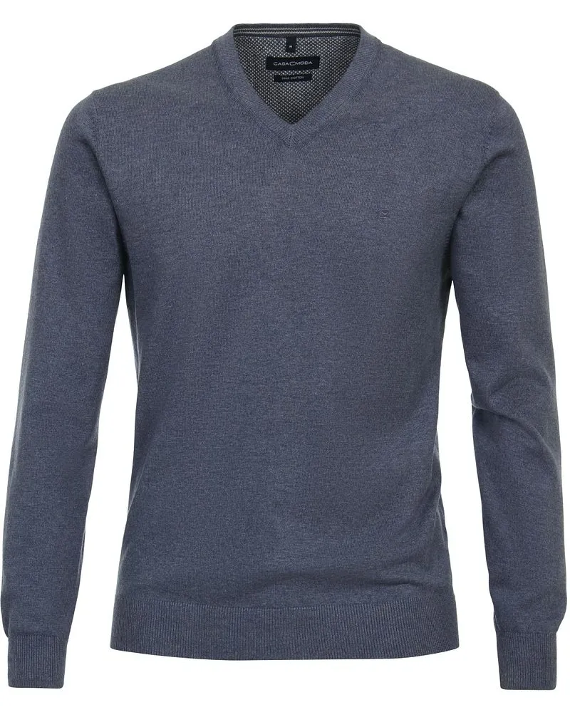 CasaModa Pullover V-Ausschnitt Blau Dunkelblau