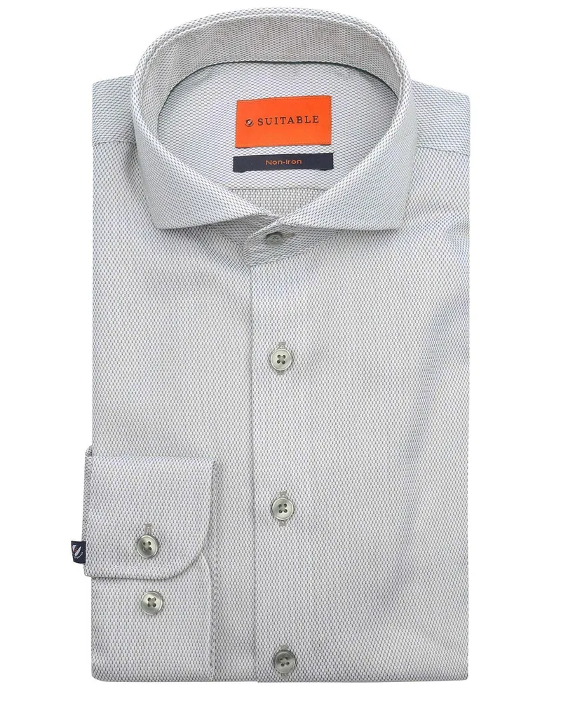 Suitable Hemd Jacquard Luxe Grün Grün
