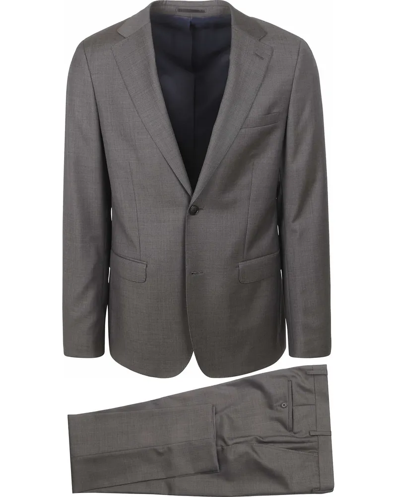 Suitable Faux Uni Suit Wool Grau Grau