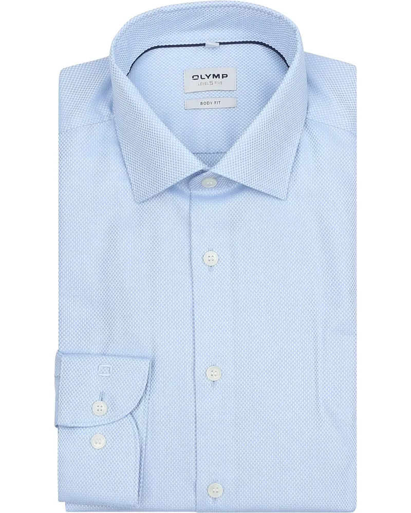 Olymp Level 5 Dobby Hemd Hellblau Hellblau