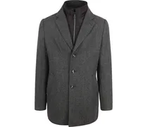 Job Coat Wolle Herringbone Grau
