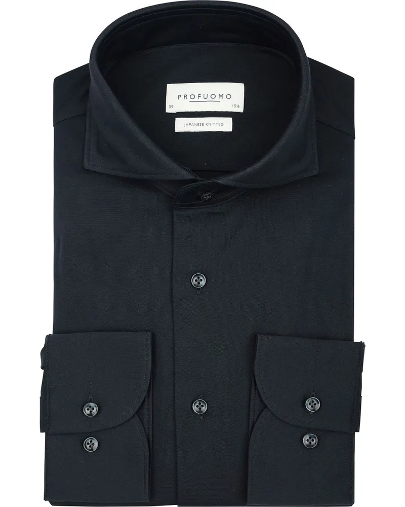 Profuomo Japanese Knitted Hemd Navy Blau