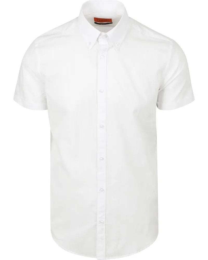 Suitable Short Sleeves Hemd Cotton Slub Weiß Weiß