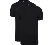 Vermont V-Ausschnitt T-Shirt Black 2er-Pack