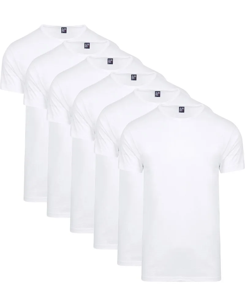 Alan Red Derby T-Shirts Angebot 6 Stück Weiß
