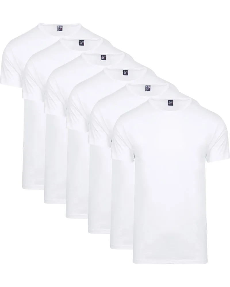 Alan Red Derby T-Shirts Angebot 6 Stück Weiß