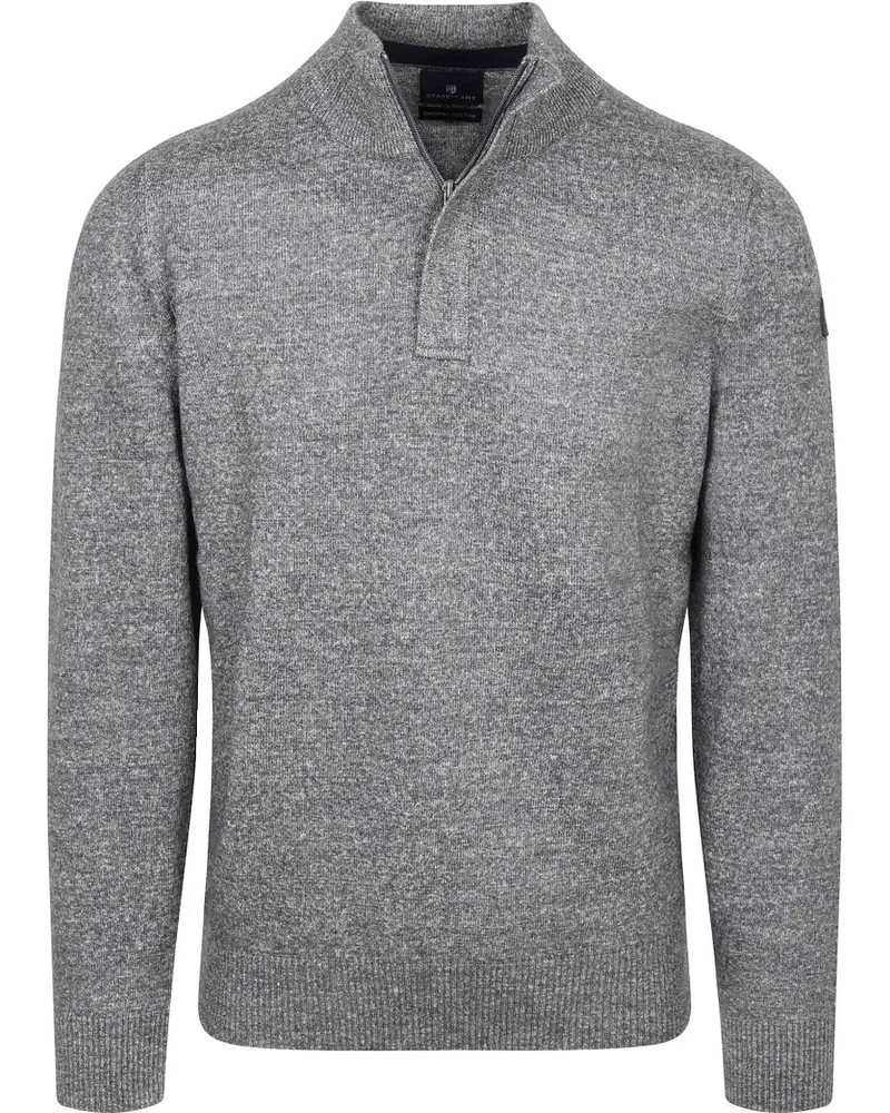 State of Art Pullover Sportzip Dunkelblau Grau