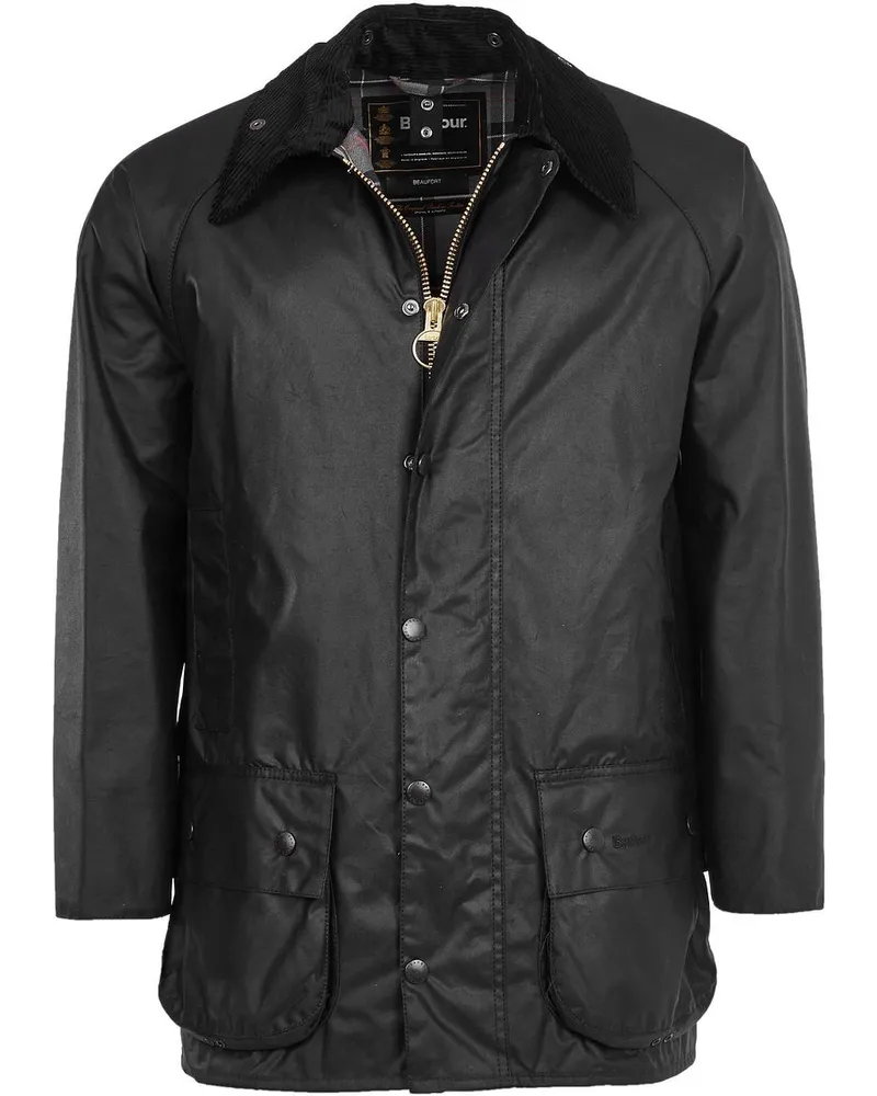 Barbour Beaufort Wachsjacke Schwarz Schwarz