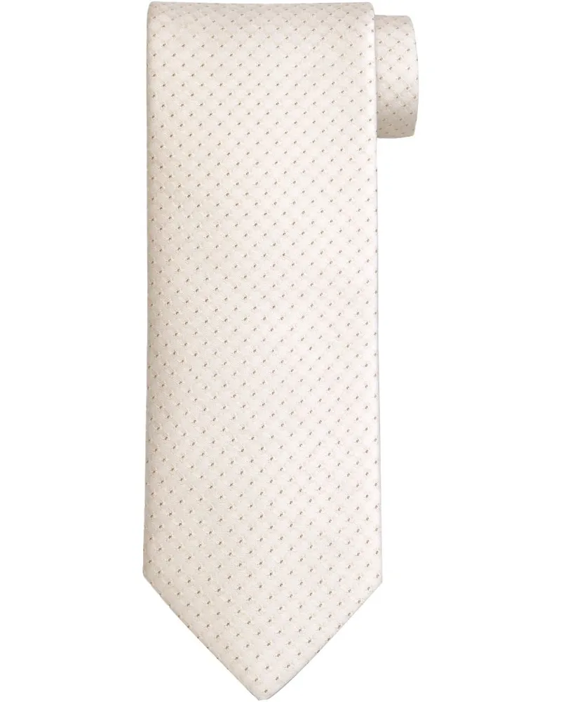 Suitable Krawatte Seide Dots Off White Wollweiß