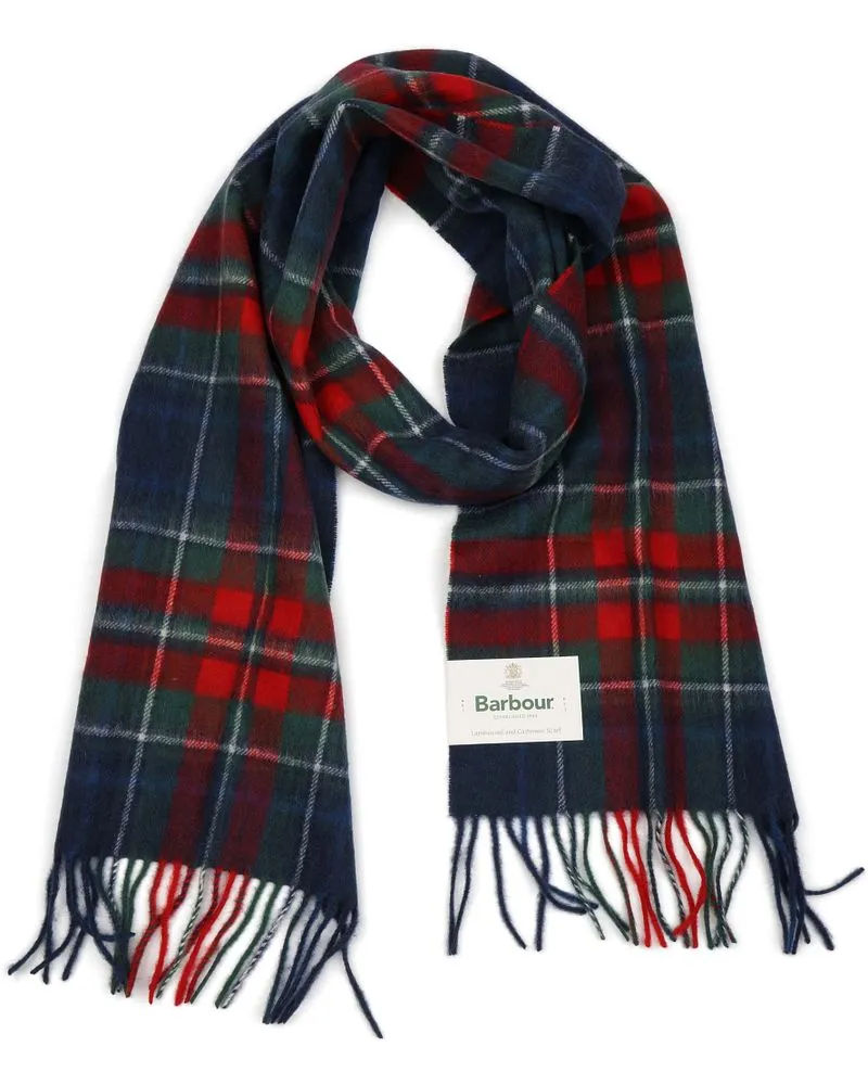 Barbour Schal Tartan Wool Cashmere Navy Dunkelblau