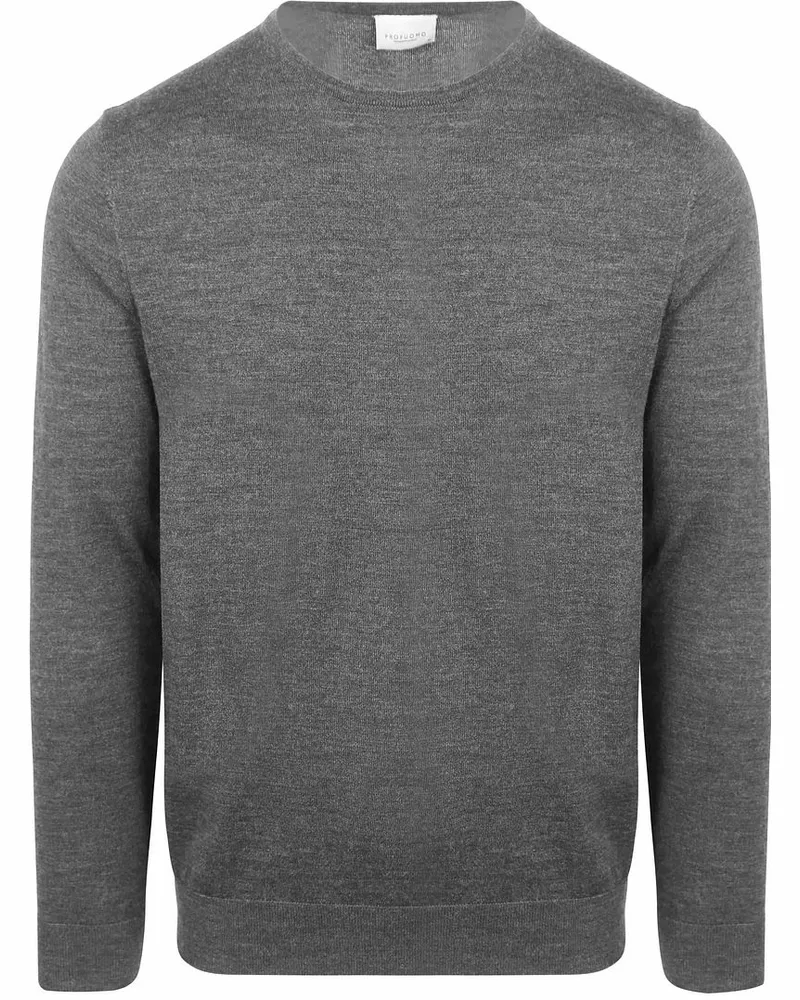 Profuomo Pullover Merinowolle Grau Grau