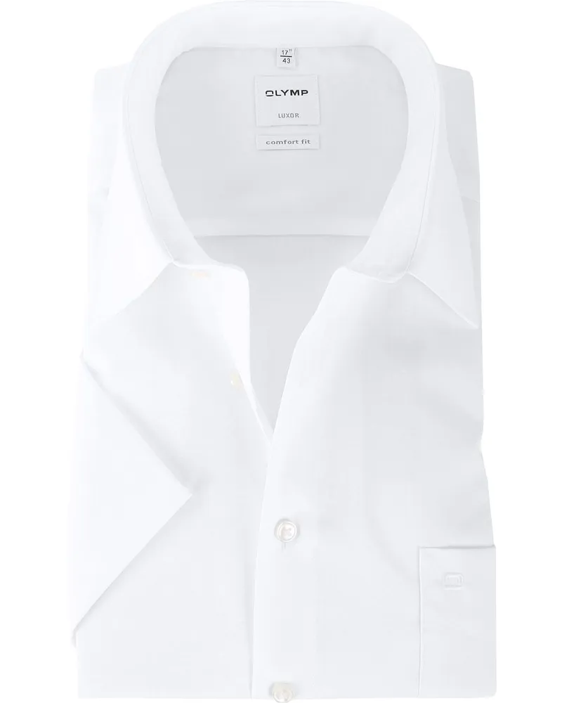 Olymp Luxor Hemd Comfort Fit Weiß Kurzarm Weiß