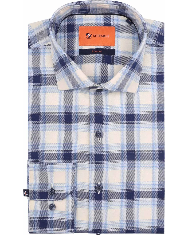 Suitable Hemd Widespread Flanel Kariert Blau Blau