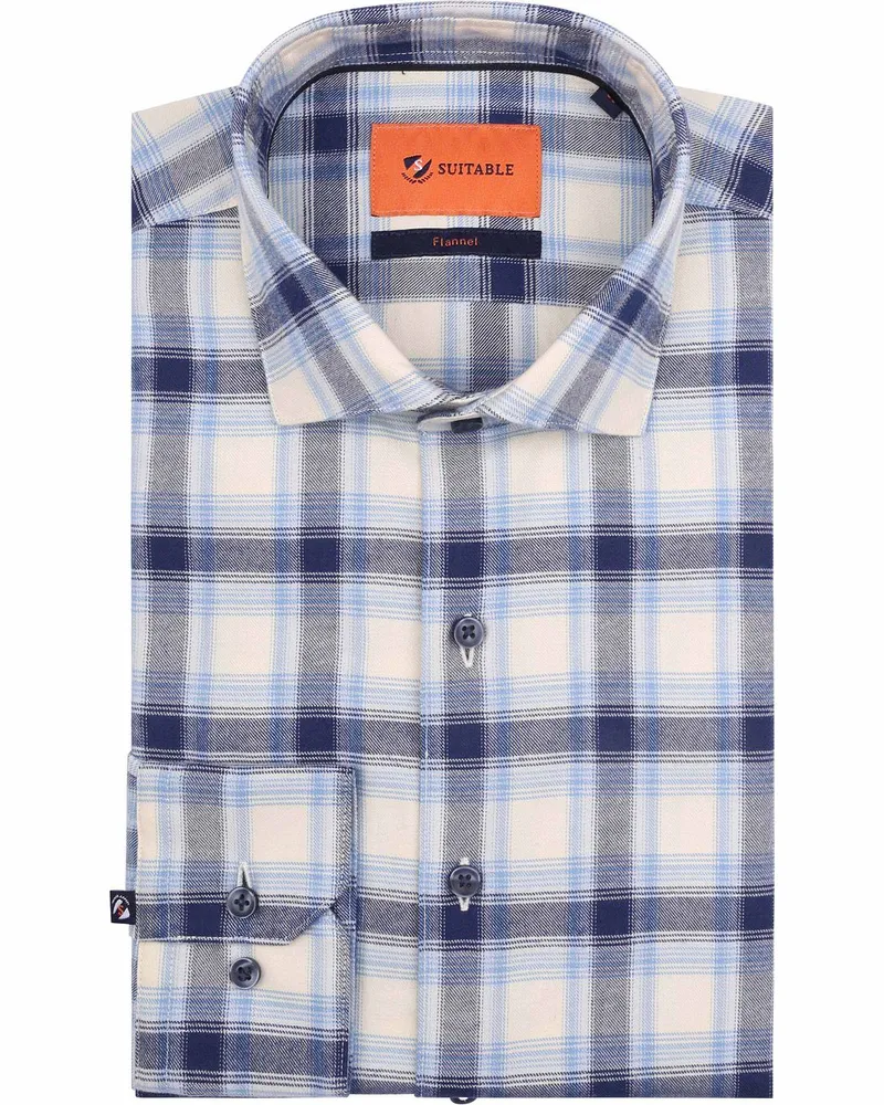 Suitable Hemd Widespread Flanel Kariert Blau Blau