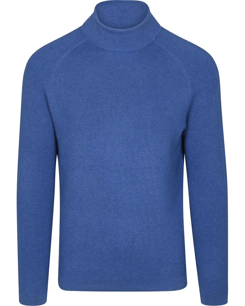 Blue Industry Rollkragenpullover Melange Blau Blau