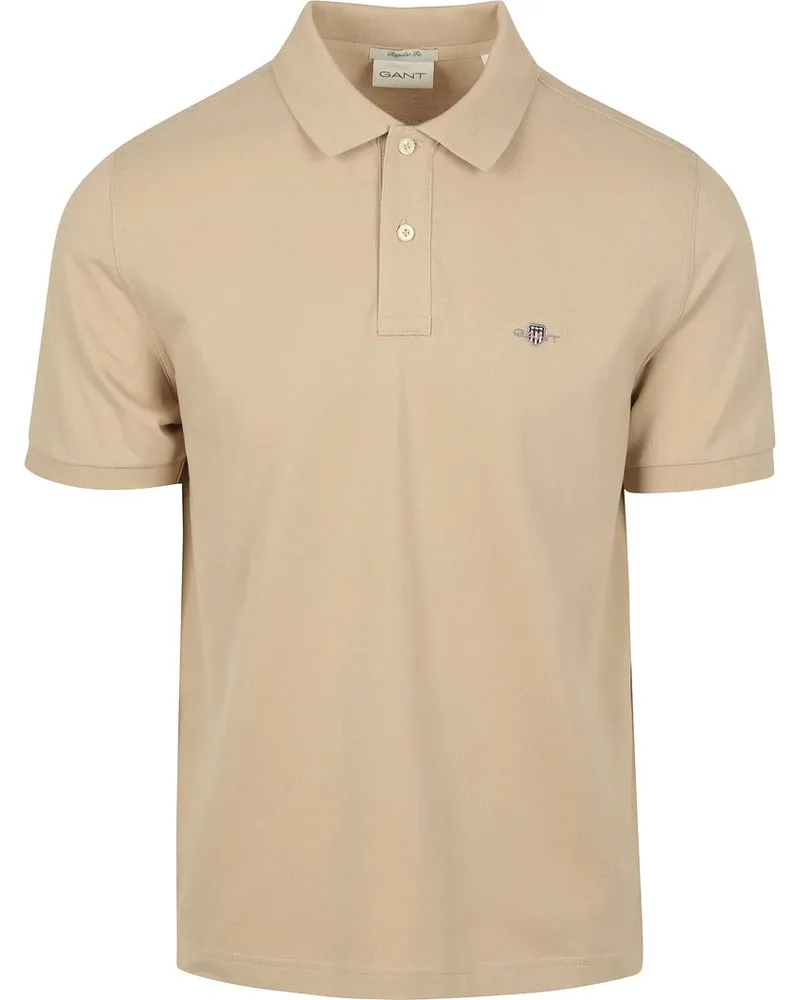 Gant Shield Piqué Poloshirt Sand Beige