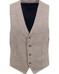 Suitable Gilet Beige Kariert Braun