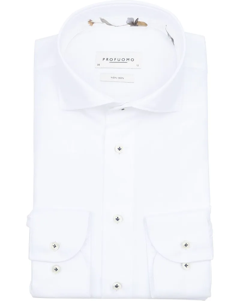 Profuomo Twill Hemd Weiß Weiß