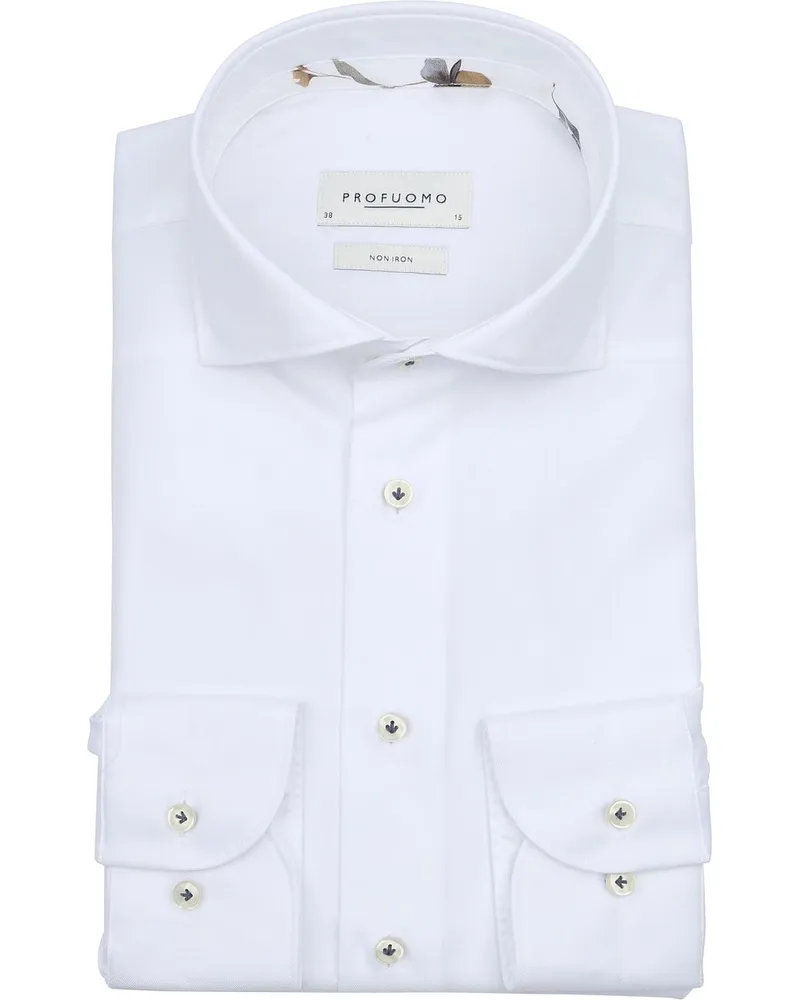 Profuomo Twill Hemd Weiß Weiß