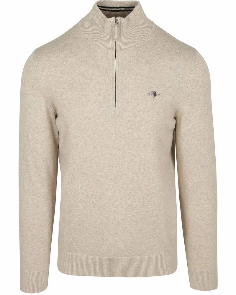 Gant Half Zip Pullover Hellbeige Beige