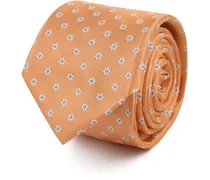 Krawatte Seide Mini Blumen Orange