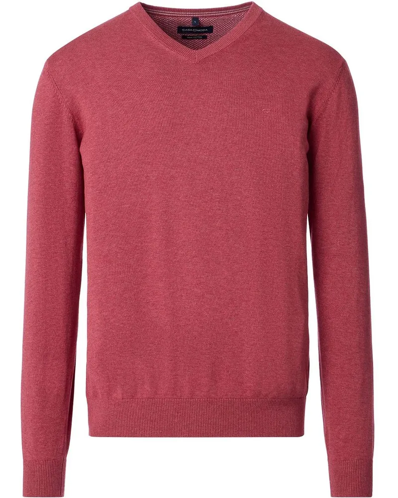 CasaModa Pullover V-Ausschnitt Fresh Brick Rot